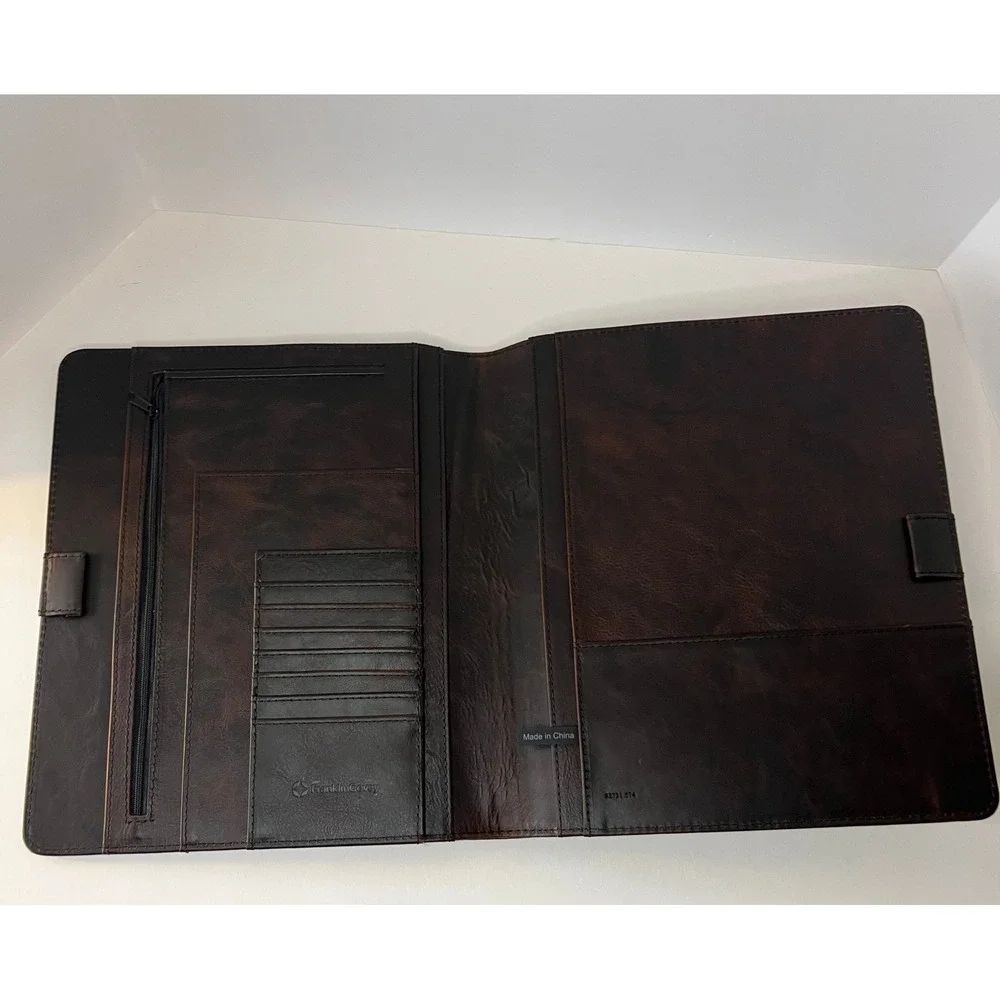 Franklin Covey Ellis Leather Open Cover 82731 Marbled Brown‎ 8.5 x 11